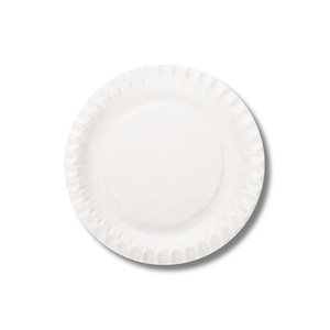 Assiette en papier ronde blanche jetable, recyclable, biodégradable, de qualité alimentaire, avec revêtement, pour usage commercial, style solide - Product Image 1