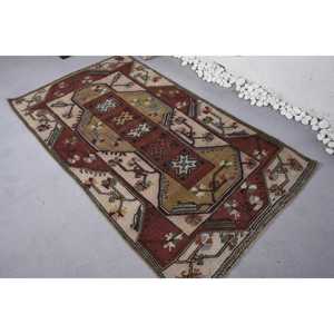 Tapis de 3,6 x 6,1 pieds, tapis turc vintage, tapis à imprimé animalier rouge - Product Image 4