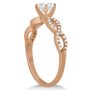 1.00ct Twisted <b>Infinity</b> Round Diamond Engagement Ring in 14k <b>Rose</b> Gold - Product Image 2