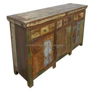 2022 la migliore vendita vintage rustico colorato armadio in legno di recupero mobili credenza produttore all'ingrosso da Jodhpur India