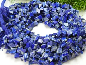 Lapislázuli natural Briolette suave, Lapislázuli Briolette, Cuentas de lapislázuli azul natural - Product Image 3