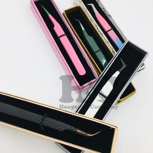 Pinzas de Extensión de Pestañas con Logotipo Plano, Pinzas de Acero Inoxidable con Punta de Fibra, Pinzas de Volumen Ruso, Embalaje de Visón Sostenible - Product Image 3