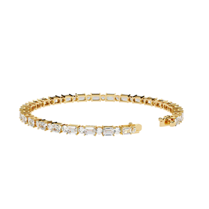 สร้อยข้อมือเพชรแล็บ 6.95 กะรัต ทรงมรกตและทรงกลม ทอง 10K 14K 18K และเงิน 925 ของขวัญสุดหรูสำหรับเธอ Maz Jewels - Product Image 6