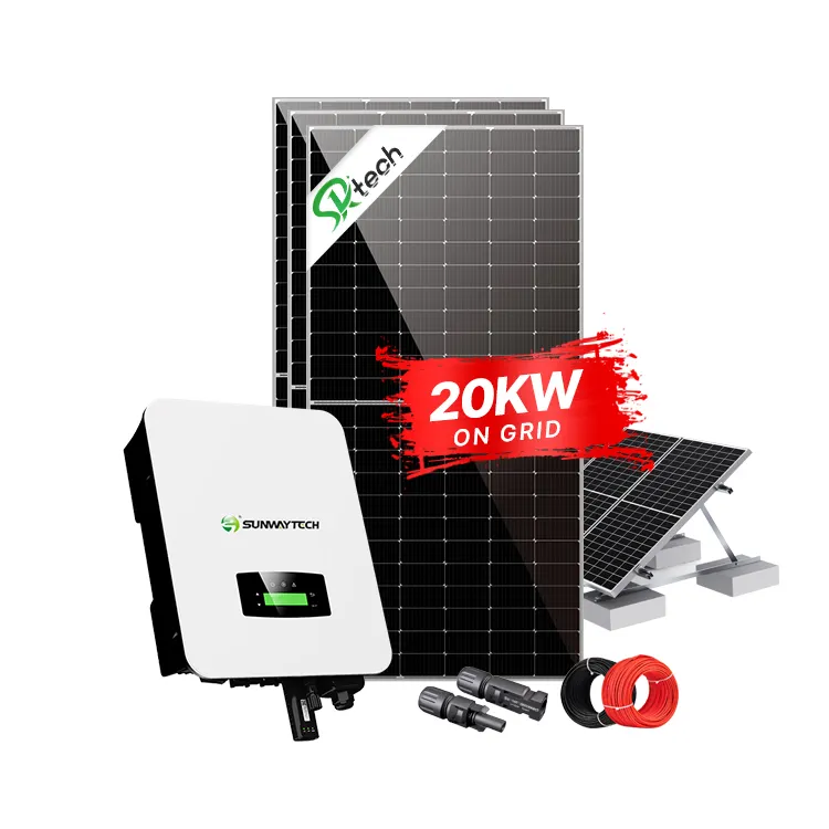 Солнечная энергетическая система Sunway для дома 20 кВт, солнечная система для коммерческого использования