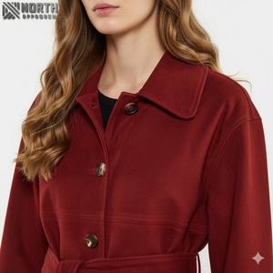 Chaqueta de invierno de piel de vaca de la mejor calidad para mujer, chaqueta de cuero transpirable de lona de punto de diseño único personalizable - Product Image 3