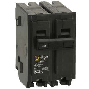 Interruptor Automático Miniatura Bipolar de 50A para Schneider Electric Homeline HOM250, Cobre, 4.5kA - Product Image 1