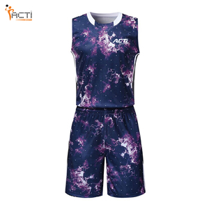 Uniforme de basket-ball d'impression de colorant de cravate d'uniforme de basket-ball unique léger de style pour l'usage adulte - Product Image 1