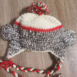 Gorro de Mono de Ganchillo Hecho a Mano con Calcetín, de Hilo de Algodón Suave, Accesorio para Fotos de Recién Nacidos, Niños Pequeños y Adultos, Orejeras para Exteriores, Unisex, Modelo Acki K12 - Product Image 2