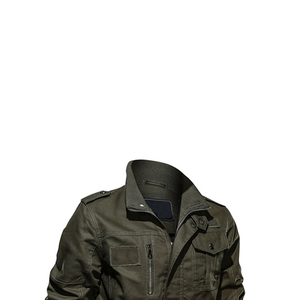 Chaqueta Bomber Ligera, Mezcla de Algodón y Poliéster, Cuello Acanalado, Bolsillo con Cremallera Frontal, Interior Cómodo, Apta para Uso Casual - Product Image 5