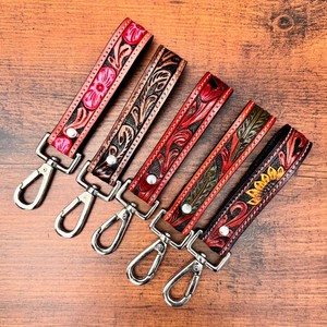 LLavero de cuero genuino Vintage de Venta caliente personalizado de moda duradero llavero de cuero mecanizado a mano llaveros de pulsera - Product Image 5