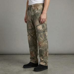 Pantalons de jogging sportifs personnalisés avec logo OEM, mélange coton et polyester, pour entraînement fitness et tenue décontractée, avec design à revers élastiques - Product Image 4