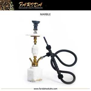 Mini Narguile de Mármol de Lujo Egipcio Farida, Tipo Curvo, Juego de Narguile con Acabado de Espejo de Latón, Accesorio para Fiestas en Caja - Product Image 6