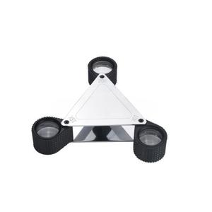 Lupa de Joyero 10X 15X 20X, Lente Plegable de Bolsillo con Agarre de Goma, Acabado Cromado, para Diamantes, Joyas y Piedras Preciosas - Product Image 1