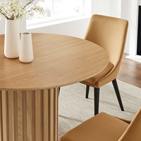 Meubles de salon modernes de 2025 Offre Spéciale Table à manger sur pied à cannelures rondes de 47 po