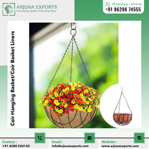 Panier mural suspendu 100% Coco/doublure de panier en Coco pour balcon, jardin et Patio, vente en gros, meilleure qualité - Product Image 6