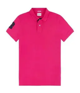 클래식 맞춤 로고 자수 피케 핑크 컬러 폴로 셔츠
