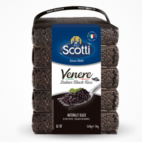Riz noir entier Venere de haute qualité, frais, à grain long, texture moelleuse, qualité alimentaire supérieure, 5 x 1 kg, fabriqué en Italie