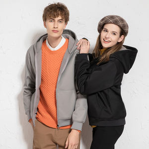 Automne hiver extérieur Couple chaud Softshell à capuche ciré fermeture éclair pull dégoulinant imprimer sweats à capuche tricotés en vrac - Product Image 1