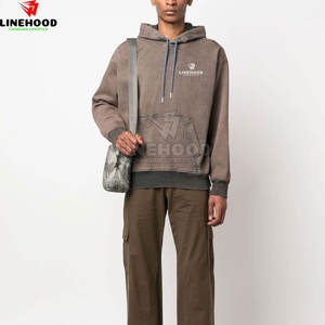 Meilleure vente de sweats à capuche délavés à l'acide pour hommes nouveau design 100% coton basique d'hiver en coton mélangé bas quantité minimale de commande - Product Image 2