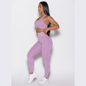 Wholesale Custom Smokey Grape Elastic Waist <b>Leggings</b> High Waist Figure Butt Lift <b>Leggings</b> Sustainable And Gym <b>Leggings</b> For <b>Women</b> - Product Image 6