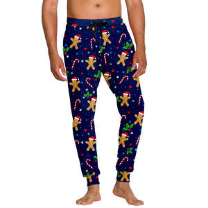 2025 pantalones de chándal de Navidad para hombre poliéster pantalones de chándal de Navidad pantalones de salón festivos ropa de vacaciones cálida - Product Image 5