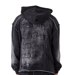 Trajes de sudor lavados con ácido personalizados de alta calidad para hombre, chándal informal de invierno XL de Color sólido, logotipo del mejor fabricante Fleece2026 - Product Image 6