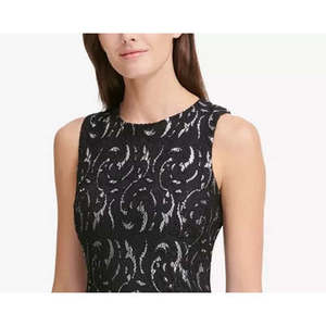 Abito Tommy Hilfiger da donna, taglia 16, modello A-Line con vestibilità aderente e ampia, vita naturale e dettagli in pizzo - Product Image 2