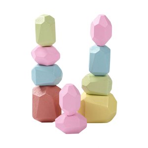 Dernier jouet éducatif traditionnel en bois pierres d'équilibrage triant les roches empilables pour les enfants de 2 à 4 ans et de 5 à 7 ans - Product Image 4