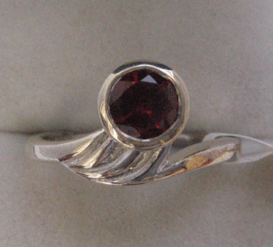 Women's Natural Garnet <b>925</b> Sterling <b>Silver</b> <b>Ring</b> Shah Gems Bezel Setting Adjustable Size Gift - Product Image 1