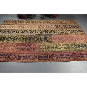 Alfombra de lana de área grande de estilo clásico turco Vintage 5,3x8,9 pies Beige Patchwork rectángulo patrón látex respaldo 10mm alfombra de habitación - Product Image 3