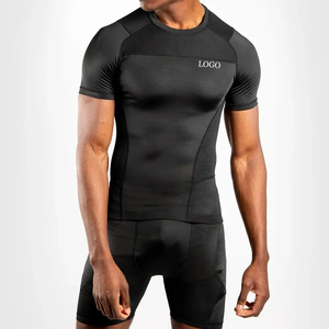 Camiseta Deportiva Personalizada con Logotipo para Hombre – Ajustada al Cuerpo, Manga Corta, para Gimnasio, Entrenamiento, Ropa Deportiva de Verano - Product Image 1