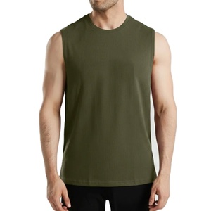 Camiseta Deportiva de Yoga para Hombre, Sin Mangas, Color Sólido, Transpirable, Corte Lateral Personalizado, Ropa de Gimnasio Transpirable OEM - Product Image 1