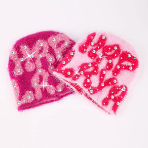 New Arrival Unisex Letter Knitted Acrylic Beanie <b>Hats</b> OEM Double Layer <b>Satin</b> <b>Lined</b> Thick & Warm Fancy Outdoor Streetwear Beanies - Product Image 3