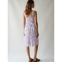Robe midi florale tissée 100 % coton pour femme, taille XS, sans bretelles, taille élastique, style bohème, respirante, avec découpes décoratives, coupe trapèze, pour le quotidien