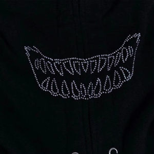 2025 Custom Made Rhinestones for Clothes 100% Cotton <b>Thick</b> Casual Oversized <b>Hoodie</b> <b>Men</b> Full Face Zip up Rhinestone <b>Hoodie</b> - Product Image 2