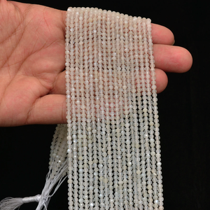 AAA+ White Moonstone 3mm-4mm Gemstone Faceted Round <b>Beads</b> Natural Moonstone Semiprecious Gemstone <b>Loose</b> <b>Beads</b> for Jewelry Making - Product Image 2