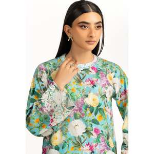 Conjunto Casual Bohemio para Mujer, Verde Mar, Viscosa Jacquard, Talla XS/XS, para Primavera/Verano, Conjunto de 2 Piezas con Shorts - Product Image 6