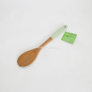 Spatule ovale en bois élégante Dekor Asia, résistante au lave-vaisselle et au micro-ondes, ustensile de cuisine de couleur unie pour la cuisson - Product Image 3