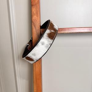 100% Natural Hair on Genuine Cowhide Branded Dog Collar Hand Tooled Western <b>Padded</b> Collar Engraved Genuine Leather Pet Collars - Product Image 2