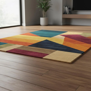 Geometric Abstract Patchwork Area Rug | Modern Colorful Carpet Teppich Contemporary Home Decor <b>Kitchen</b> Use <b>Mat</b> - Product Image 1
