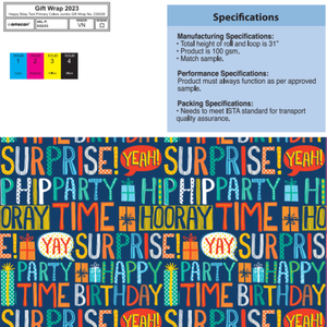 Papier d'emballage cadeau personnalisé avec logo décoratif à motifs floraux colorés, carton de qualité supérieure (Couche Papier, taille personnalisée) - Product Image 4