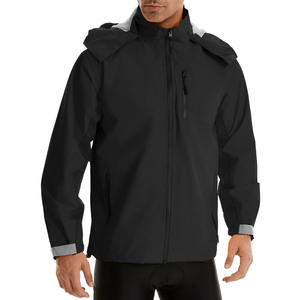 Chaqueta de montar de manga corta de manga larga, bloqueo de color, impermeable, con cremallera, cálida, chaqueta de ciclismo para exteriores - Product Image 1