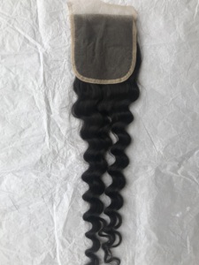 Pelo Remy brasileño malayo sin procesar, ondulado profundo, 4x4, 18 pulgadas, cabello Virgen sin procesar - Product Image 2