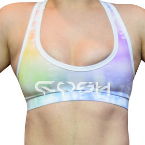 Legging con agujeros laterales para mujer con estampado de corbata y tinte morados con el mismo conjunto de Sujetador deportivo estampado para ropa de yoga y gimnasio - Product Image 6