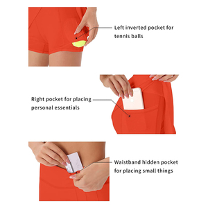 Großhandel Basic Damen Mini <span class=keywords><strong>Tennis</strong></span> Rock mit Breitband Taille und <span class=keywords><strong>Ball</strong></span> Pocket Sportswear Phone Pocket Basic <span class=keywords><strong>Tennis</strong></span> Wear - Product Image 5