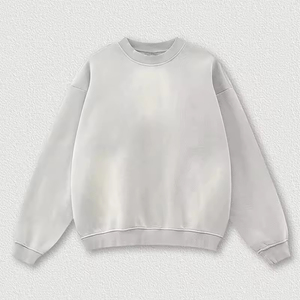 Sudadera de cuello redondo nueva llegada logotipo personalizado liso en blanco lavado con ácido sudaderas de algodón de gran tamaño - Product Image 3