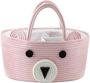 Best Quality Handmade Cotton Bear Design Storage <b>Basket</b> Adorable Animal Organizer for Kids <b>Nursery</b> & Baby Room - Product Image 1