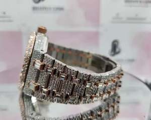 Hip Hop Luxury Ice out Women's <b>Lady</b> <b>Watch</b> Iced <b>Bling</b> Silver Pink Diamond Jewelry <b>Watch</b> - Product Image 3