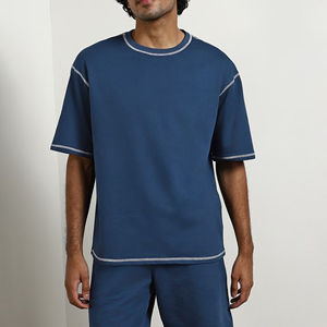 Conjunto Ligero de 2 Piezas de Camiseta y Pantalones Cortos 100% Algodón para Hombre, Camiseta de Manga Corta y Pantalones Cortos de Corte Ajustado para Ropa Casual y Deportiva - Product Image 5