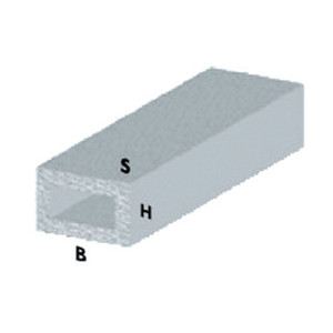 Profilo Argento H.100 Cm Tubo Rettangolare 30x15x1 Mm - Product Image 1